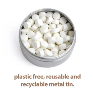 Plastic-Free Effervescent Bath Soap Tablets — Reusable Metal Tin Included | Eco-Friendly, Zero-Waste Cleansing Tablets (Pack of 15 Tins)